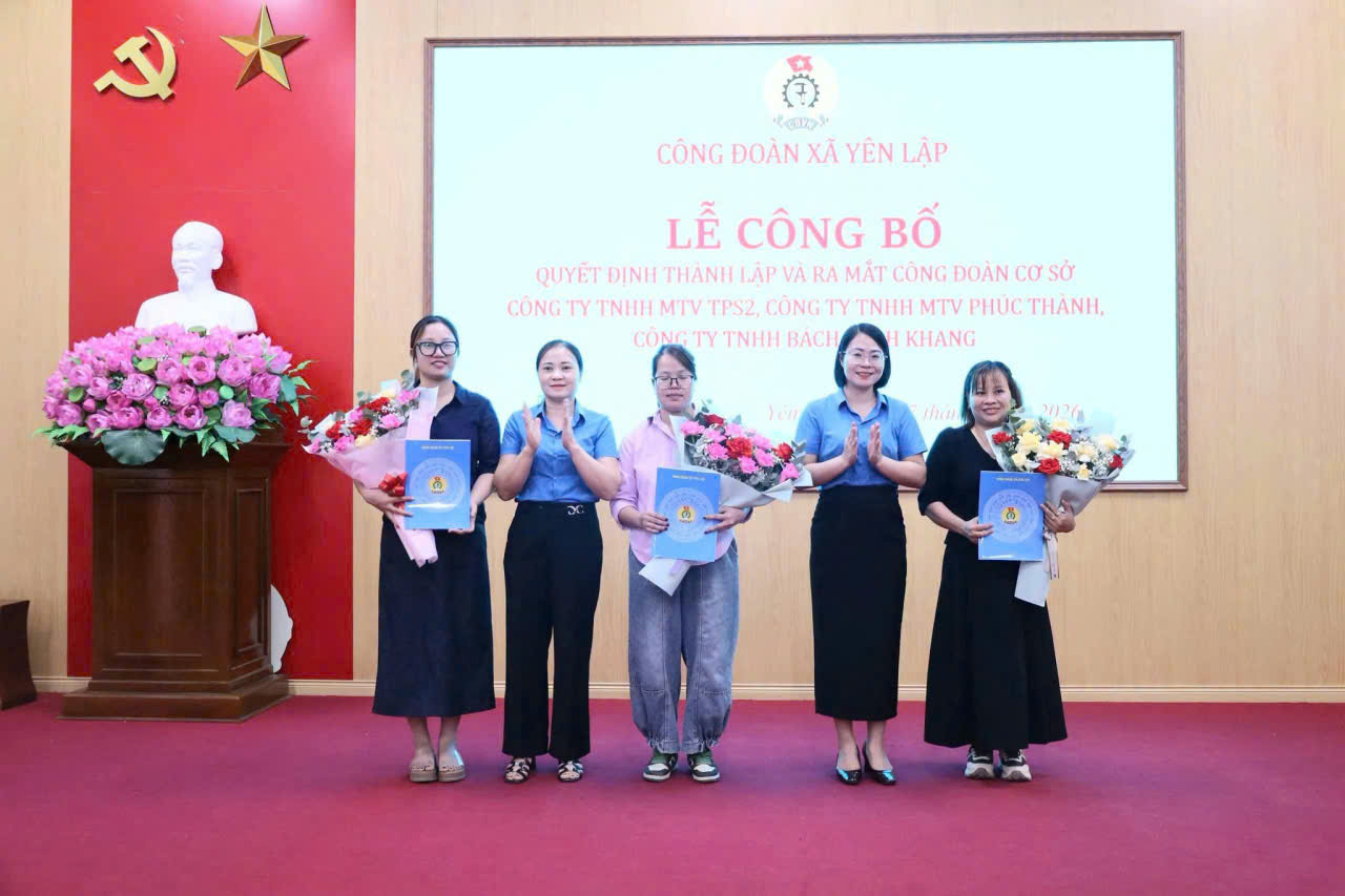 Thành lập Công đoàn cơ sở tại Công đoàn xã Yên Lập